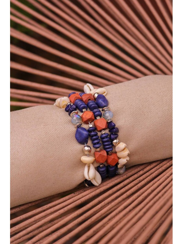 Pulseira Conchas Azul 